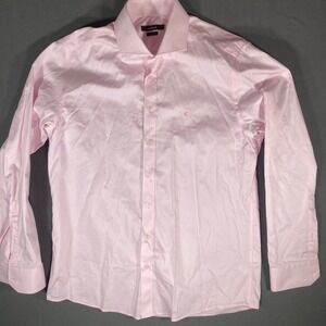 Cacharel Mens‎ Dress Shirt 42 Slim Fit Pink Long Sleeve Button Up